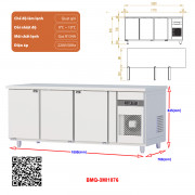 Tủ bàn mát quạt gió 3 cánh BMQ-3MI1876