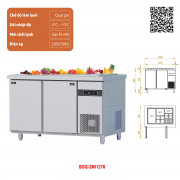 Tủ bàn Salad quạt gió 2 cánh BSQ-2MI1276 Tủ bàn Salad quạt gió 2 cánh BSQ-2MI1276