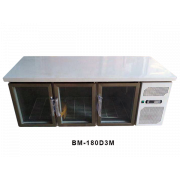 Tủ bàn mát inox 3 cánh kính dài 1,8m