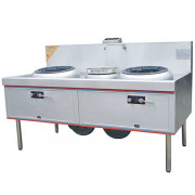 Bếp á 2 họng gang 1 bầu nước 1.8m có quạt thổi Bếp á 2 họng gang 1 bầu nước 1.8m có quạt thổi