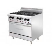 Bếp âu Berjaya 6 họng gas có lò nướng DRO6-17