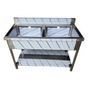 Chậu rửa inox công nghiệp 2 hố