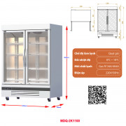 Tủ mát đứng 2 cánh kính MDQ-2K1100