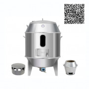 Lu quay vịt nướng inox phi 80 dùng gas