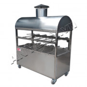 Lò quay vịt nướng than hoa inox 2 tầng 10 xiên