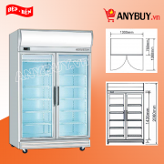 Tủ đông trưng bày Berjaya 2 cánh kính 2D/DF-S-EV Tủ đông trưng bày Berjaya 2 cánh kính 2D/DF-S-EV