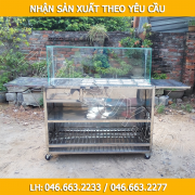 Tủ trưng bày thức ăn inox kính 1.2m